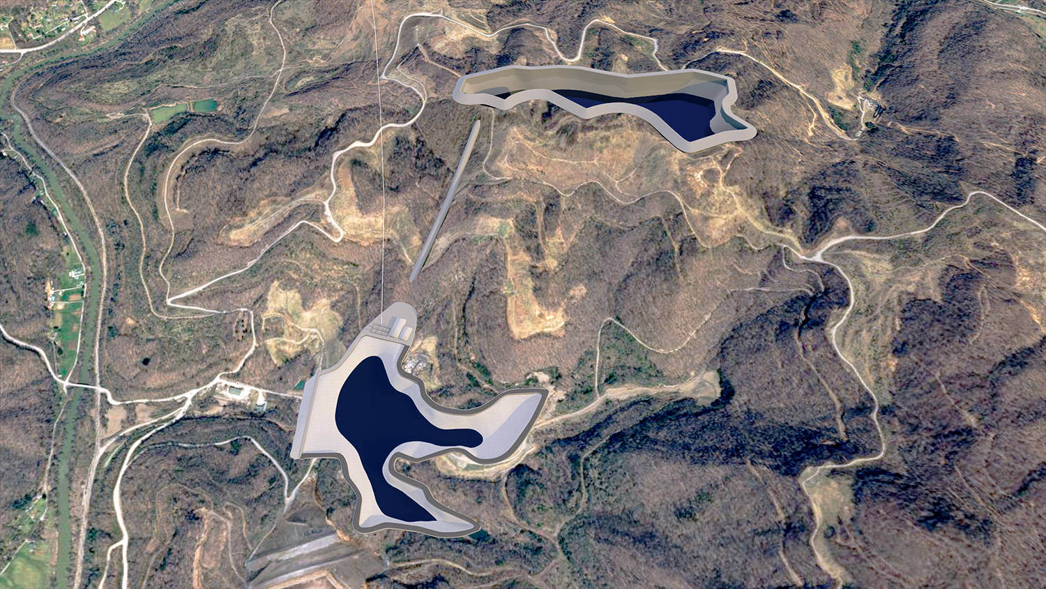 A rendering of the Lewis Ridge Pumped Storage Project